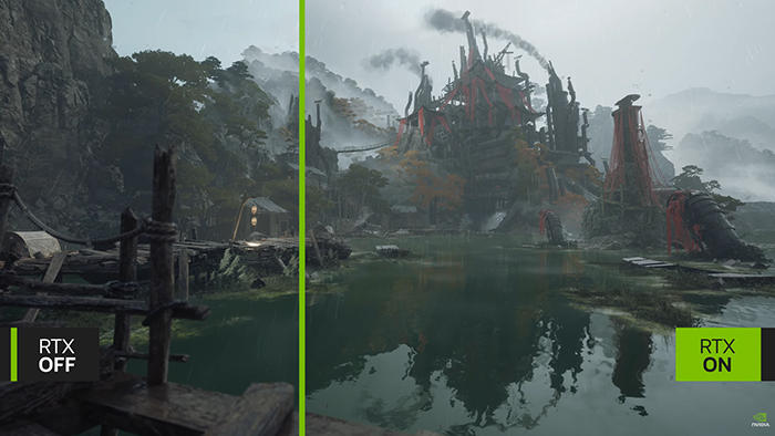 Comparison chart of RTX enabled and disabled