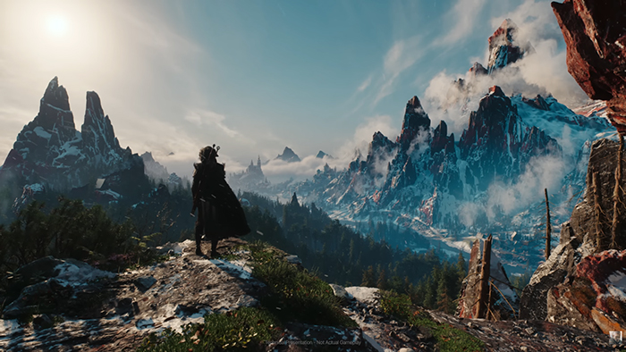 Ciri stood on the mountain and gazed into the distance.