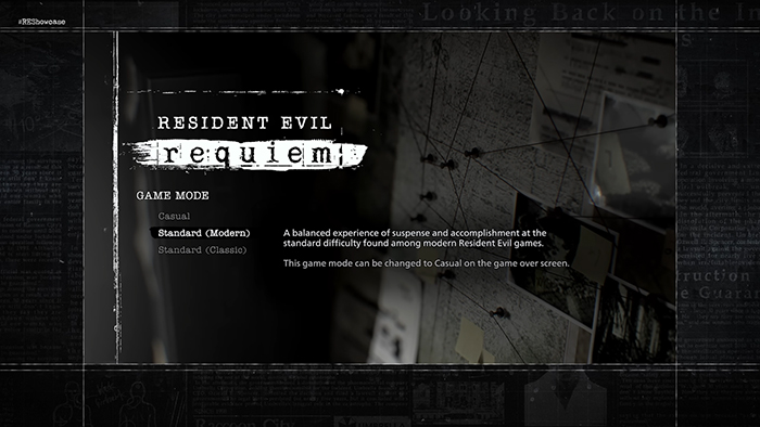 Three difficulty modes in Resident Evil Requiem: Casual, Standard Modern, and Standard Classic.