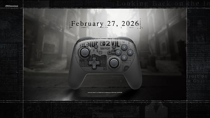 PlayStation 5 DualSense controller with Resident Evil Requiem artwork, featuring the release date: February 27, 2026.