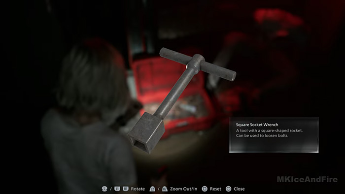 Square Socket Wrench tool item showcase in Resident Evil Requiem