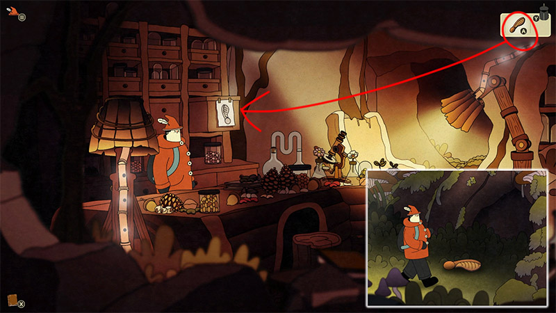 The man in red walked past a mysterious plant lab, where shelves held sample boxes full of mushroom-like spores and the experimental counters were covered in all kinds of plant specimens.