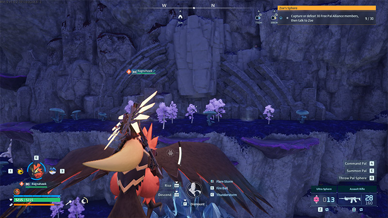 Realistic view of the Bloodstained Tunnel entrance: situated on a cliff, surrounded by trees and mushrooms.