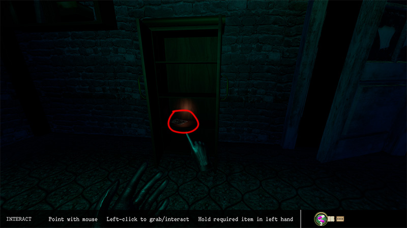 In Hallucination Mode, the third clue photo can be found in the cabinet near the door.
